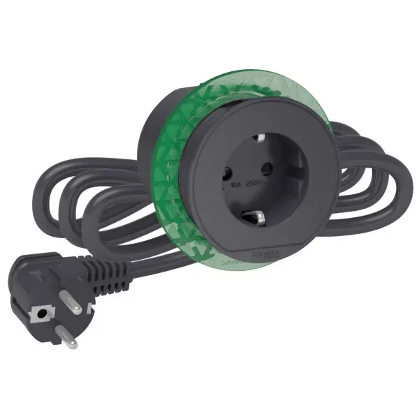 Розетковий блок Schneider Electric INS44001, що вбудовується в стіл, 1х(2К+З) (антрацит)