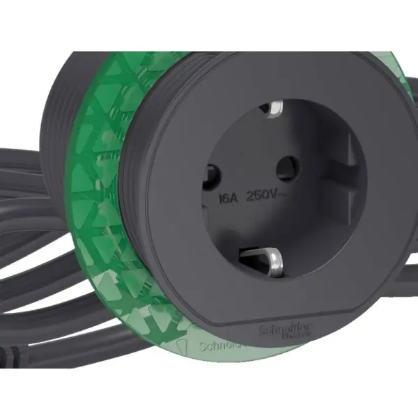 Розетковий блок Schneider Electric INS44001, що вбудовується в стіл, 1х(2К+З) (антрацит) - фото №1