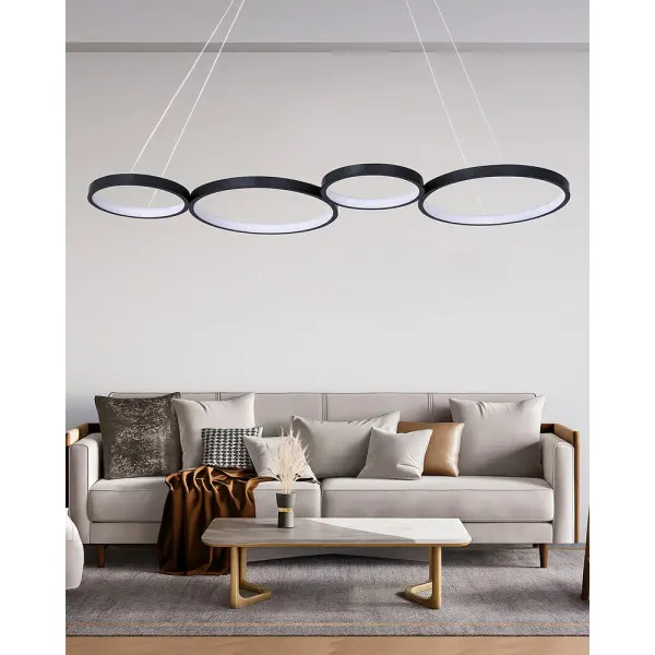 Підвісний світильник, люстра Goldlux 331021 Flamenco LED 1x42W 4000K 5700Lm IP20 чорний - фото №1 Підвісний світильник, люстра Goldlux 331021 Flamenco LED 1x42W 4000K 5700Lm IP20 чорний - фото №1