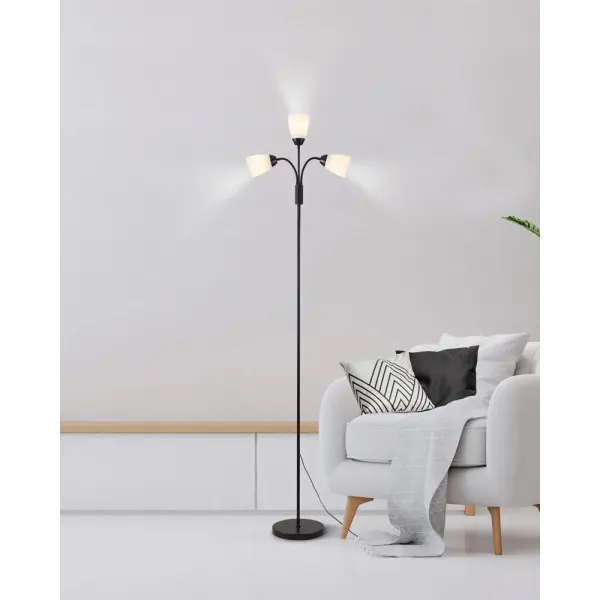 Торшер Goldlux 330673 Tulip E27 3x20W IP20 чорний - фото №1 Торшер Goldlux 330673 Tulip E27 3x20W IP20 чорний - фото №1