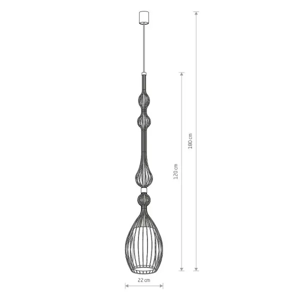 Подвесной светильник, люстра Nowodvorski 8864 Abi L E27 1x25W IP20 черный - фото №1
