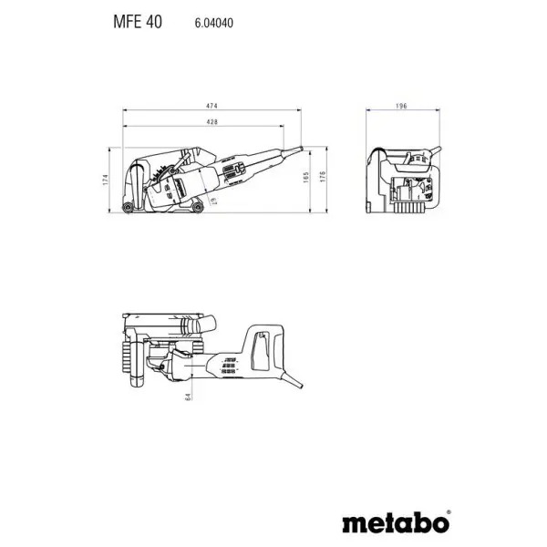 Штроборез Metabo MFE 40 5000 об/мин (604040510) - фото №3 Штроборез Metabo MFE 40 5000 об/мин (604040510) - фото №3