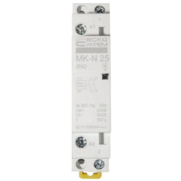 Модульный контактор Аско-Укрем MK-N 2P 25A 2NO (A0040030025) - фото №1 Модульный контактор Аско-Укрем MK-N 2P 25A 2NO (A0040030025) - фото №1