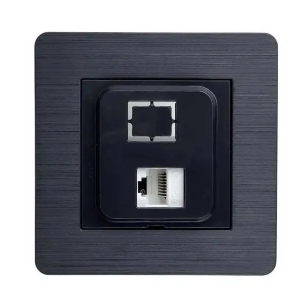 Розетка Nilson Selene антрацит комп'ютерна CAT5e RJ45 ( 23362544 )