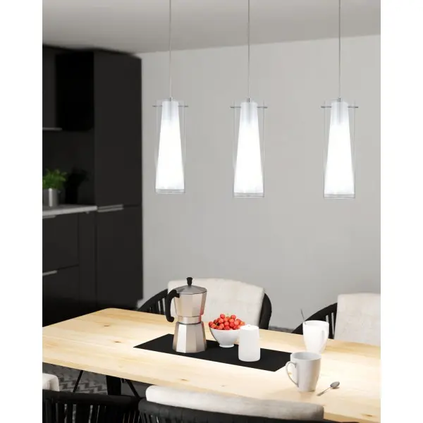 Подвесной светильник, люстра Eglo 89833 Pinto E27 3x60W IP20 хром - фото №1