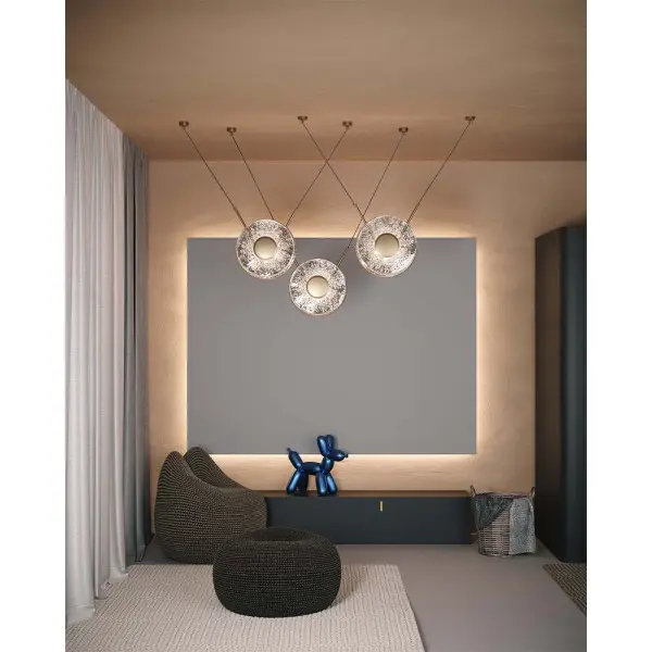 Подвесной светильник, люстра Pikart 25656-2 Sprinkled Glass G9 3x15W IP20 латунный - фото №1 Подвесной светильник, люстра Pikart 25656-2 Sprinkled Glass G9 3x15W IP20 латунный - фото №1