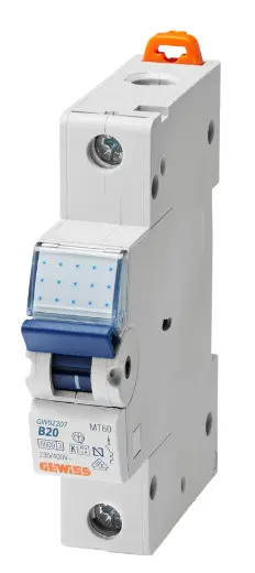 Автоматический выключатель GEWISS 1P B 20А 6кА (GW92208)