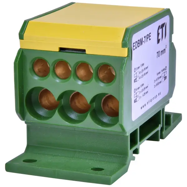 Розподільний блок ETI 001102424 EDBM-7/PE (192А 1x4-70; 3x2.5-25; 4x2.5-16) Розподільний блок ETI 001102424 EDBM-7/PE (192А 1x4-70; 3x2.5-25; 4x2.5-16)