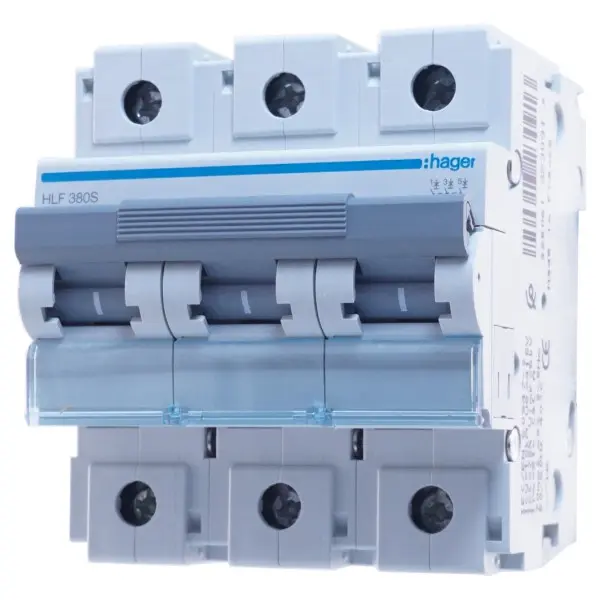 Автоматичний вимикач HLF380S (3р, С, 80А) Hager - фото №1