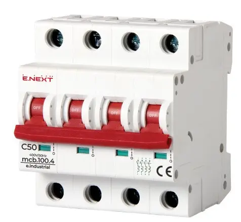 Модульный автоматический выключатель E.Next e.industrial.mcb.100.4.C50 4р 50А C (i0180035)