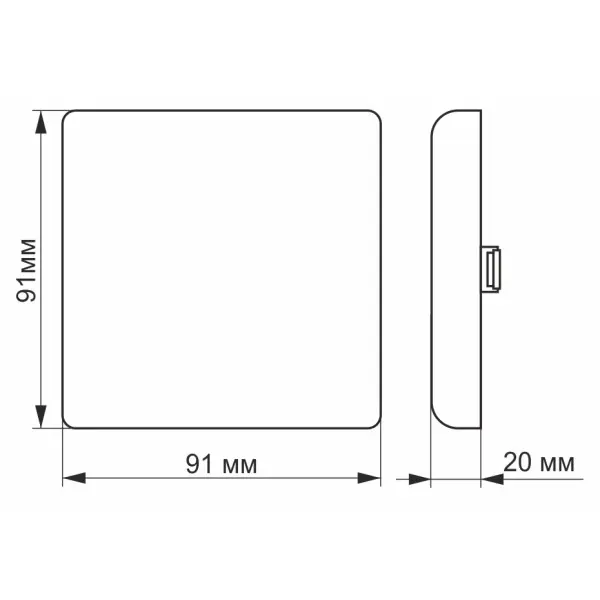 Безрамочный встраиваемый светильник Videx VL-DLFS-094 9Вт 4100K квадратный - фото №2
