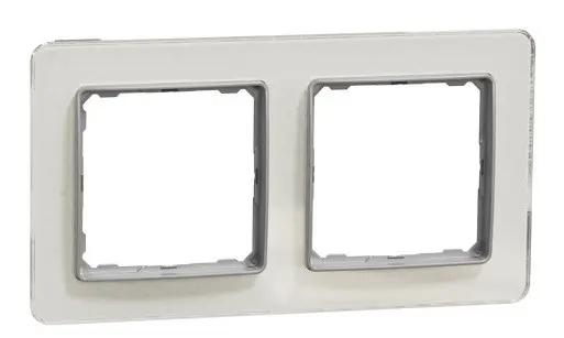 Двопостова рамка Schneider Electric Sedna Elements штучне біле скло SDD360802