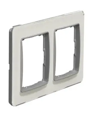 Двопостова рамка Schneider Electric Sedna Elements штучне біле скло SDD360802 - фото №1