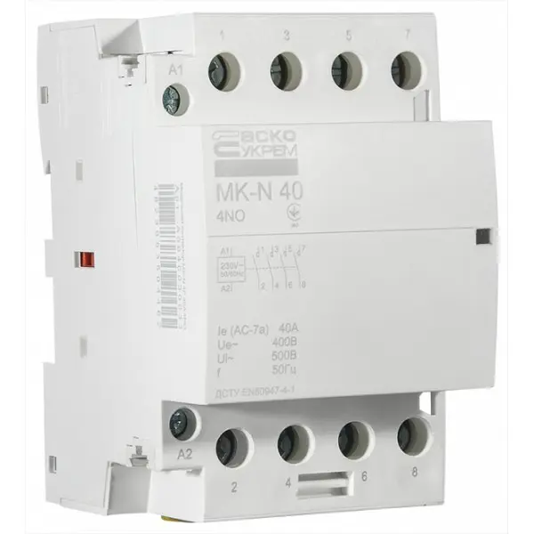 Модульный контактор Аско-Укрем MK-N 4P 40A 4NO (A0040030033) Модульный контактор Аско-Укрем MK-N 4P 40A 4NO (A0040030033)