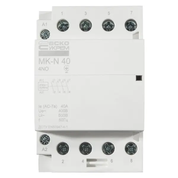 Модульный контактор Аско-Укрем MK-N 4P 40A 4NO (A0040030033) - фото №1 Модульный контактор Аско-Укрем MK-N 4P 40A 4NO (A0040030033) - фото №1