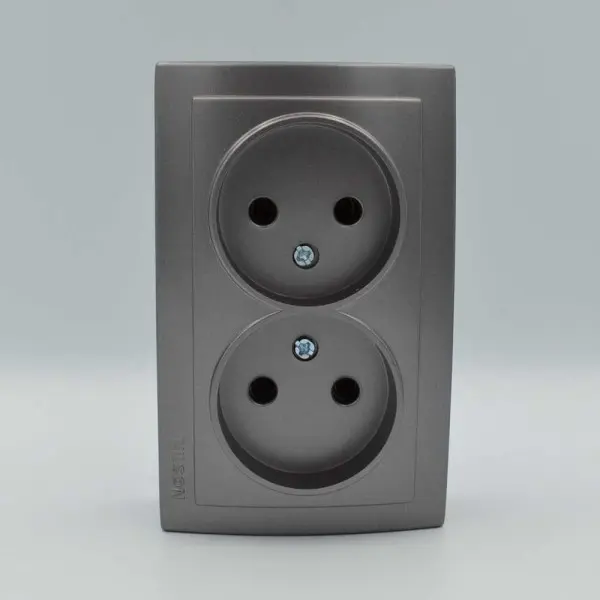 Розетка Nilson Themis антрацит 2-на без заземлення ( 26161024 ) - фото №4