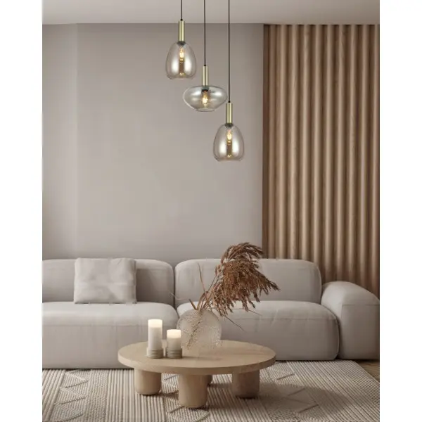 Подвесной светильник, люстра Italux PND-23541-3-GD-CH Gater E27 3x40W IP20 золотой - фото №1