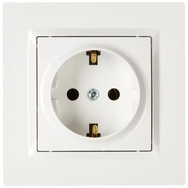 Розетка із заземленням Simon 10 біла - фото №4