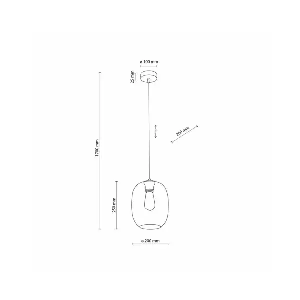 Підвісний світильник, люстра TK Lighting 5971 Elio E27 1x15W IP20 Чорний - фото №1