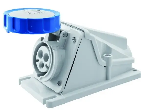 Стационарный разъем 90° GEWISS IP67 2P+E 16A 230В (GW62499)