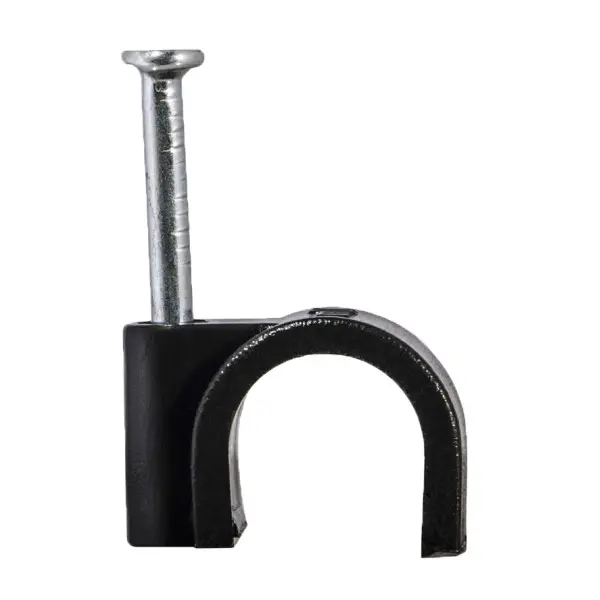 Кабельная скоба Аско-Укрем 9мм кругла черная 100шт (A0150030039)