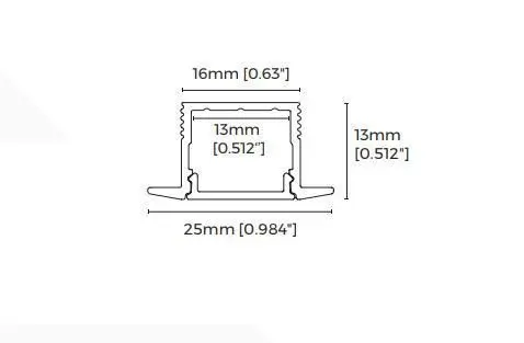 LED-профіль врізний, 2,5 метра (BE2513) - фото №1 LED-профіль врізний, 2,5 метра (BE2513) - фото №1