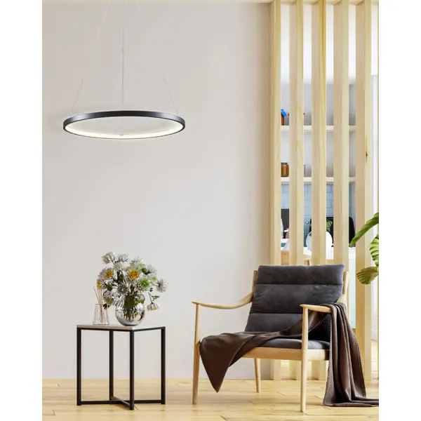 Підвісний світильник, люстра Goldlux 329158 Lea 1 Led 1x20W 4000K 2600Lm IP20 Чорний - фото №1 Підвісний світильник, люстра Goldlux 329158 Lea 1 Led 1x20W 4000K 2600Lm IP20 Чорний - фото №1