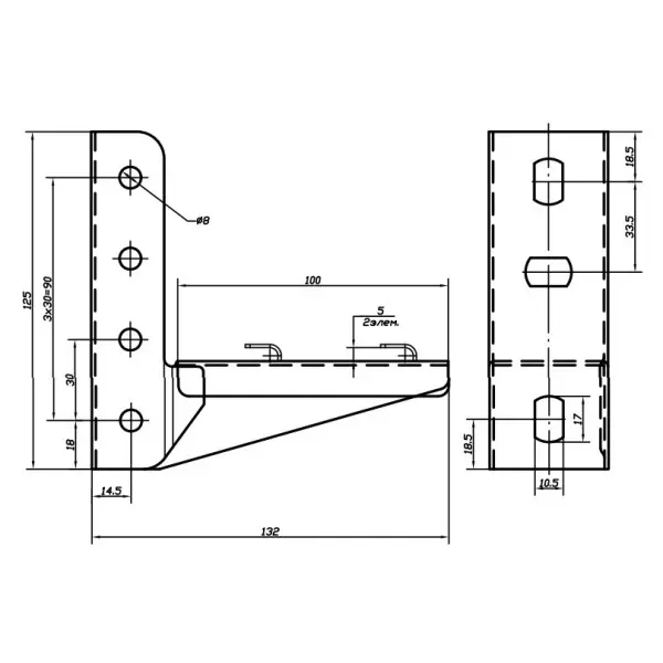 Облегченная консоль ML 100 мм DKC FC34105 - фото №2