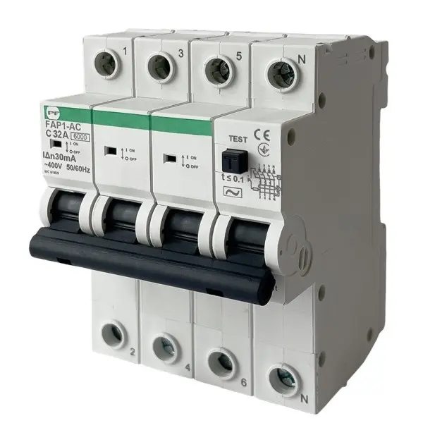 Автомат защитного отключения Promfactor FAP1-AC "C" 32А/0,03A 4P 6кА (FAP01C320304AC)