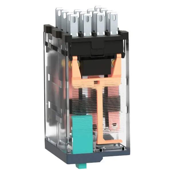 Мініатюрне реле Schneider Electric RXM4AB2BD 4CO 24В з LED та блокованою тестовою кнопкою - фото №3