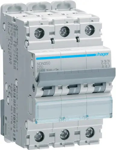 Автоматичний вимикач NDN350 (3p, D, 50А) Hager - фото №3