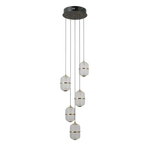 Подвесной светильник, люстра Italux PND-34375-5-BK Alani LED 5x28W 3000K 2184Lm IP20 черный