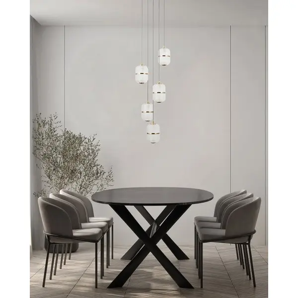 Подвесной светильник, люстра Italux PND-34375-5-BK Alani LED 5x28W 3000K 2184Lm IP20 черный - фото №1