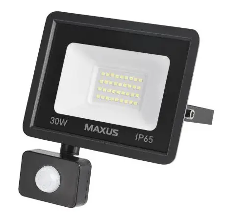 Прожектор Maxus FL-04 30Вт 5000K sensor (1-MFL-04-3050s) Прожектор Maxus FL-04 30Вт 5000K sensor (1-MFL-04-3050s)