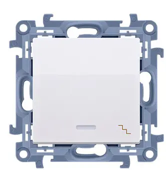 Одинарний прохідний вимикач з підсвічуванням Kontakt Simon Simon 10 CW6L.01/11 (білий)