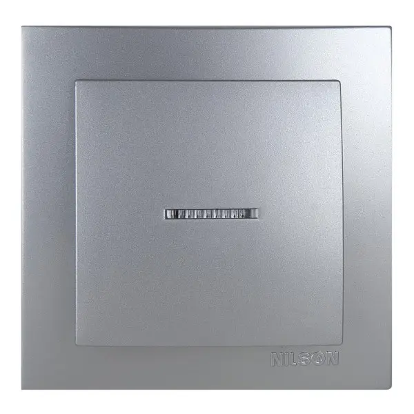 Выключатель Nilson Touran серебро1кл с подсветкой ( 24131002 )