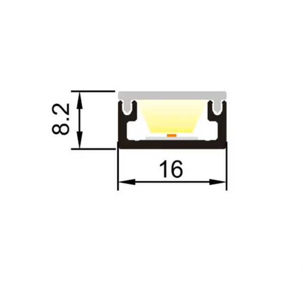 LED-профіль MLG LP1608B1 з розсіювачем, 2 метра - фото №2