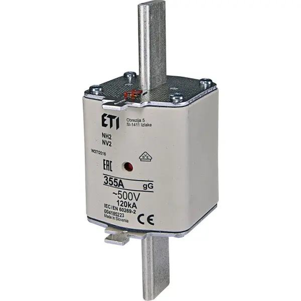 Запобіжник ETI 004185223 NH-2/gG 355A 500V KOMBI Запобіжник ETI 004185223 NH-2/gG 355A 500V KOMBI