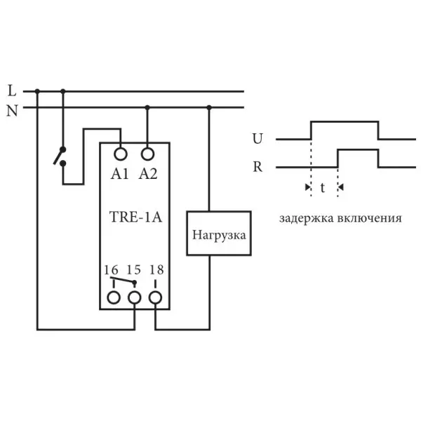 Реле времени ETI 002470027 TRE-1A с задержкой включения - фото №2
