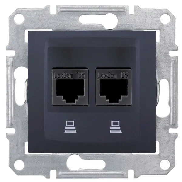 Комп'ютерна розетка Schneider Electric Sedna SDN4400170 (графіт)