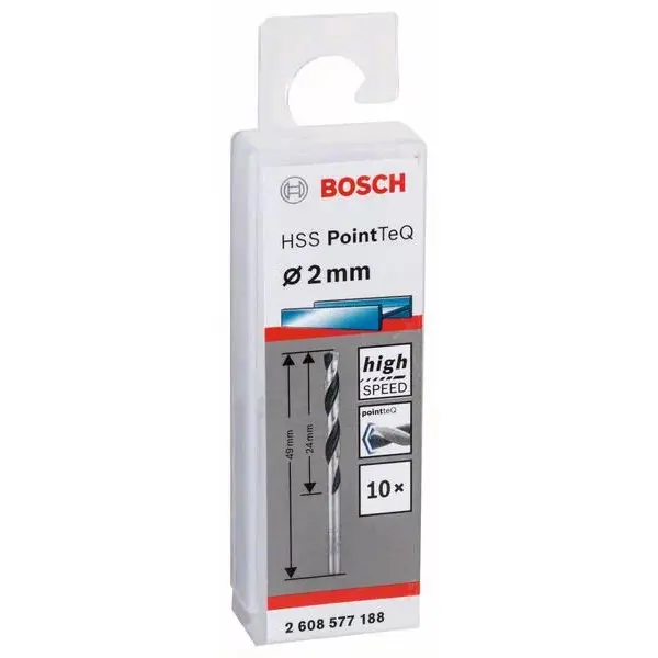 Сверла Bosch 2608577188 PointTeQ Svyerl HSS 2,0мм (10шт) - фото №1