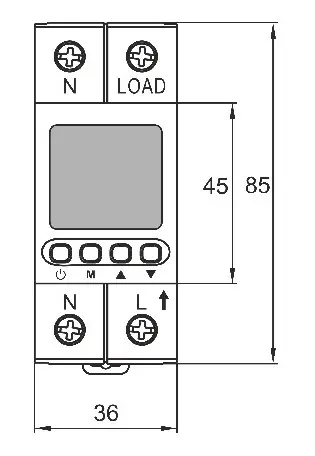 Однофазне реле контролю напруги та струму Promfactor FRVA1S-63A - фото №2