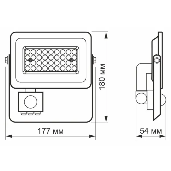 LED прожектор Videx F2e 30Вт 5000K (VL-F2e305W-S) с датчиком движения и освещенности - фото №5