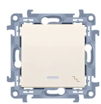 Одинарний прохідний вимикач з підсвічуванням Kontakt Simon Simon 10 CW6L.01/41 (кремовий)