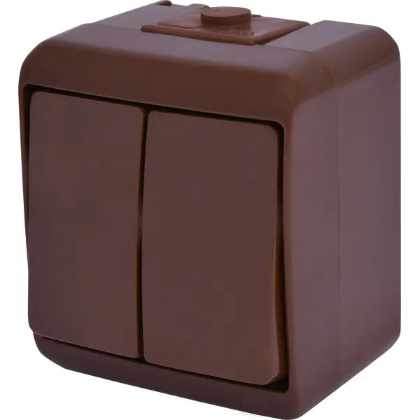 Вимикач 2-клавішний Eti Hermetics VHE-2-KR IP54 коричневий (4668041)
