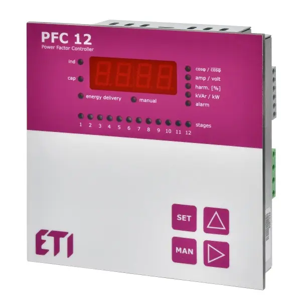 Регулятор реактивної потужності ETI PFC 12 RS 12 ступенів 400В Регулятор реактивної потужності ETI PFC 12 RS 12 ступенів 400В