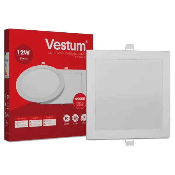 Встраиваемый светильник Vestum 1-VS-5204 12Вт 4000K - фото №2