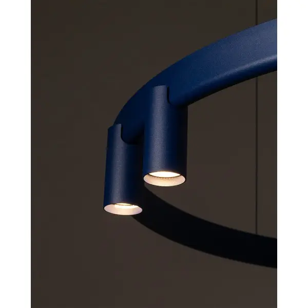 Люстра Nowodvorski 12283 Fourty Round GU10 R35+LED 7+6x10W+9W 3000K 710Lm IP20 синя - фото №4