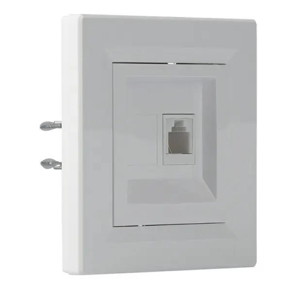 Розетка телефонная RJ11 4 контакта белая Asfora, EPH4100121 - фото №1