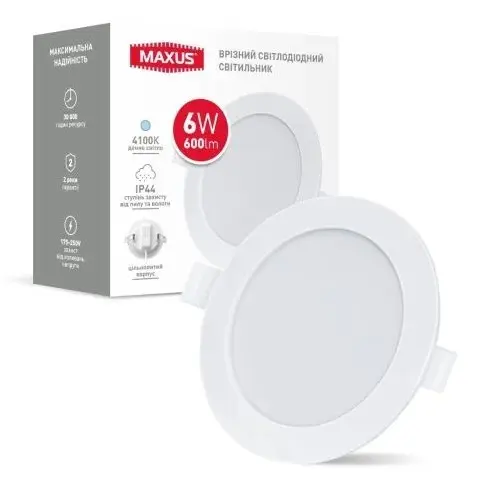 Точечный врезной светильник Maxus RDL 6Вт 4100K IP44 (1-RDL-0641-IP) - фото №2